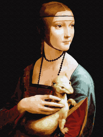 Diamantstickerei ohne Rahmen Dame mit Hermelin. Leonardo da Vinci 30x40 Diamantmosaik 5D