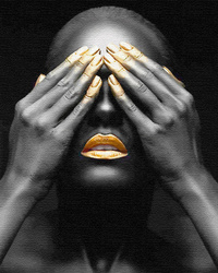 Goldene Lippen Malen Nach Zahlen