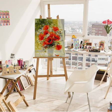 Mohnblumen und Gänseblümchen Malen Nach Zahlen