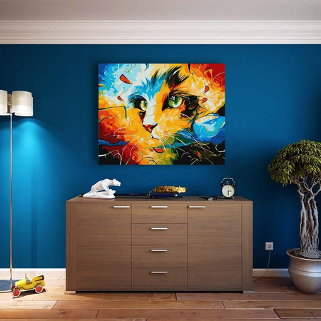 Katzenauge Malen nach Zahlen ohne Rahmen