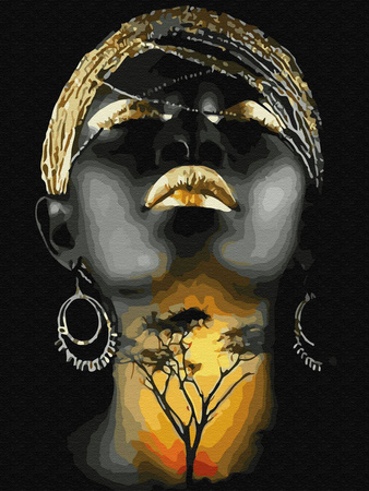 Diamantstickerei ohne Rahmen Wärme Afrikas 30x40 Diamantmosaik 5D