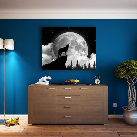 Wolf und Mond Malen Nach Zahlen
