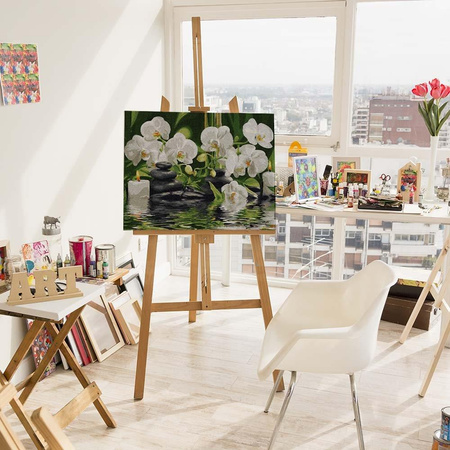 Orchideen im Wasser Malen nach Zahlen ohne Rahmen