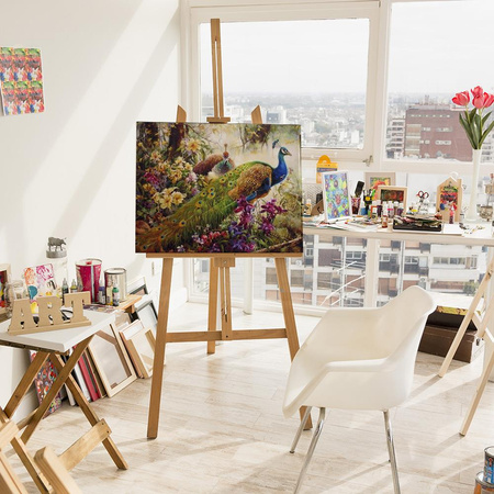 Pfauen in Blumen Malen Nach Zahlen