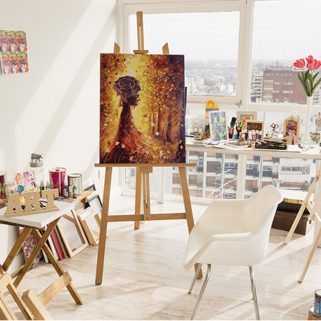 Mädchen im roten Kleid Malen Nach Zahlen