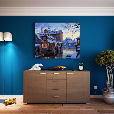 Winterabend in Brügge 50x65 Malen nach Zahlen