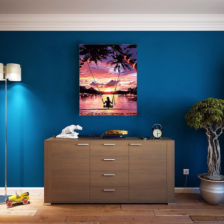 Schaukel am Strand Malen nach Zahlen