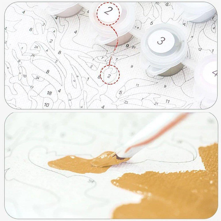 Elefanten- und Giraffenmalerei durch Zahlen