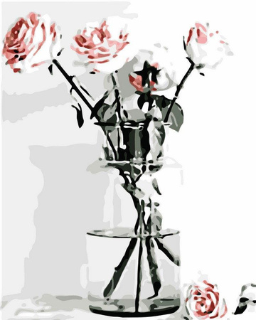 Rosenstrauß Malen nach Zahlen