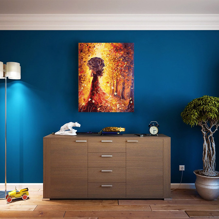 Mädchen im roten Kleid Malen Nach Zahlen