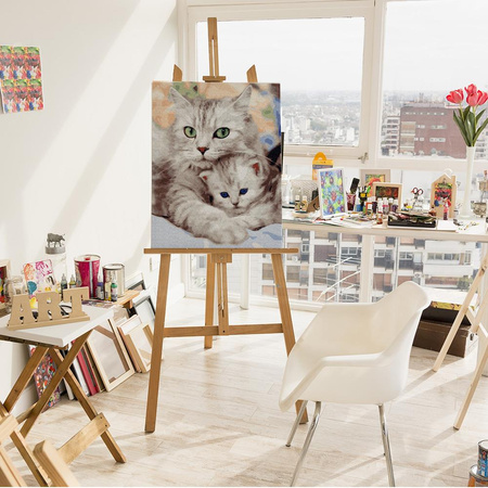 Mama Kitty mit Kätzchen Malen Nach Zahlen