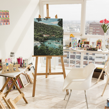Dorf am Wasserfall Malen Nach Zahlen