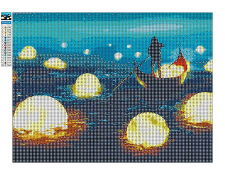 Diamantstickerei ohne Rahmen Moon Hunter 30x40 Diamantmosaik 5D