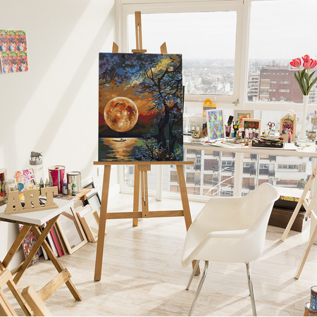 Mond über dem See Malen Nach Zahlen