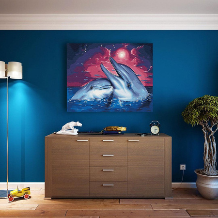 Delfine Malen nach Zahlen