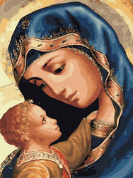 Diamantstickerei ohne Rahmen Maria mit Jesus 30x40 Diamantmosaik 5D