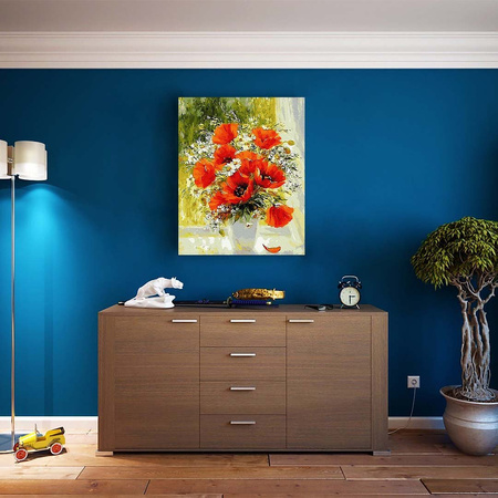 Mohnblumen und Gänseblümchen Malen Nach Zahlen