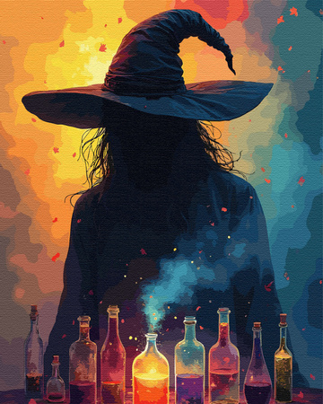 Zauberin und Elixiere Malen Nach Zahlen