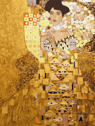 Diamantstickerei ohne Rahmen Porträt von Adele Bloch-Bauer und Gustav Klimt 30x40 Diamantmosaik 5D