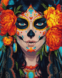 Mexiko in ihren Augen (Halloween) Malen Nach Zahlen