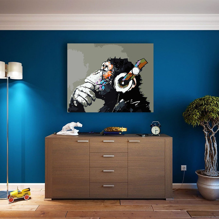 Affe mit Kopfhörern Malen Nach Zahlen