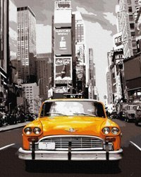 Retro Taxi. Malen nach Zahlen