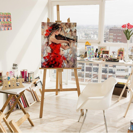 Eine Frau mit einer Geige Malen nach Zahlen ohne Rahmen