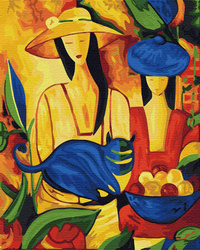 Frau und Katze Malen Nach Zahlen