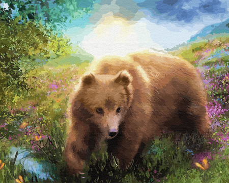 Bär im Garten der Morgenröte Malen Nach Zahlen