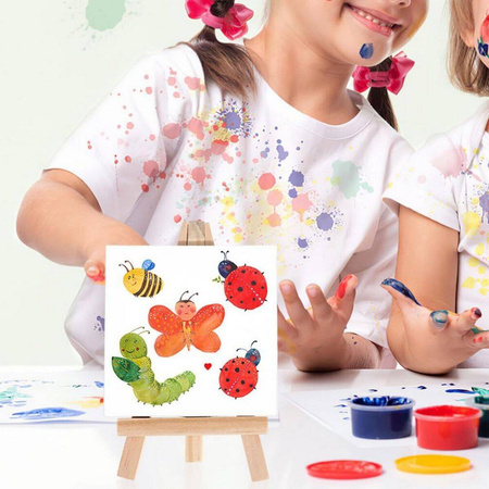 2x kleine Staffelei + 2x Mini-Malleinwand 7x7cm