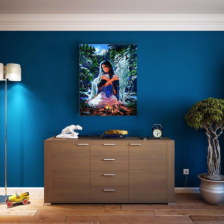 Das Mädchen und der Wolf Malen nach Zahlen