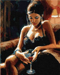 Mädchen mit Glas Malen Nach Zahlen