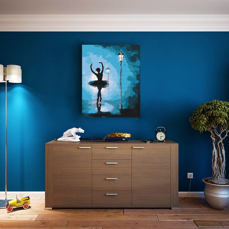 Ballerina im Licht der Lampen Malen nach Zahlen ohne Rahmen