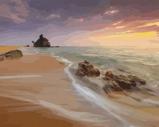 Einsame Insel in der Dämmerung Malen Nach Zahlen