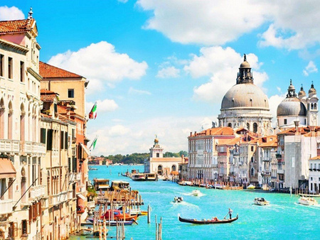 Grand Canal Basilika von Santa Maria Della Salute, Venedig 40x30cm Diamantmosaik