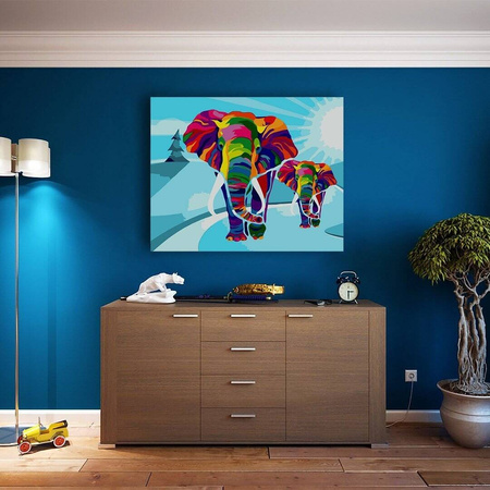 Bunte Elefanten Einfache Malerei nach Zahlen