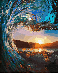 Sonnenuntergang Seelandschaft Malen nach Zahlen