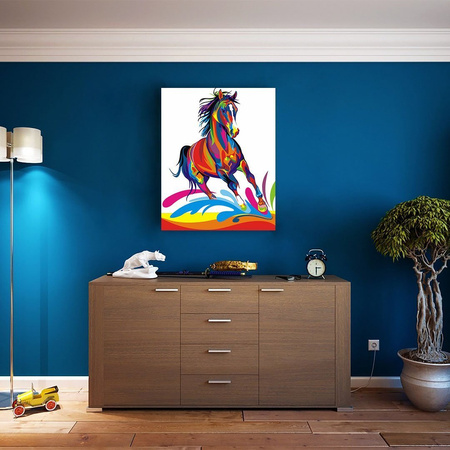 Buntes Pferd (einfach) für Kinder und Anfänger Malen Nach Zahlen