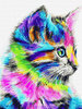 Diamantstickerei ohne Rahmen Regenbogenkatze 30x40 Diamantmosaik 5D