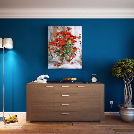 Rote Mohnblumen 50x65 Malen nach Zahlen