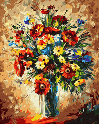 Bunte Blumen Malen nach Zahlen