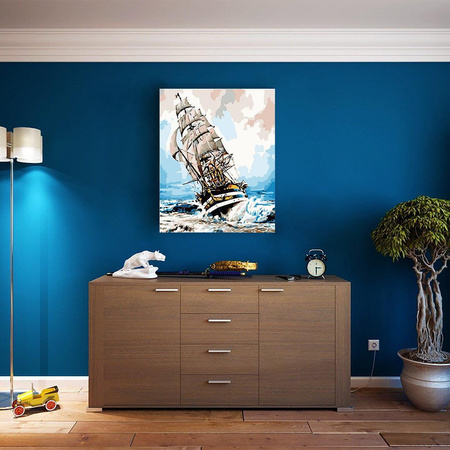 Schiff auf den Wellen Malen nach Zahlen