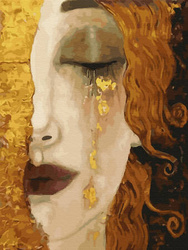 Diamantstickerei ohne Rahmen von Gustav Klimt. Goldene Tränen 30x40 Diamantmosaik 5D
