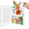 Künstlerischer Rahmen für Bilder und Fotos für Kinder, aus Holz, aufklappbar, weiß, A4, 34 x 25 cm