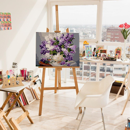 Fliederstrauß Malen nach Zahlen