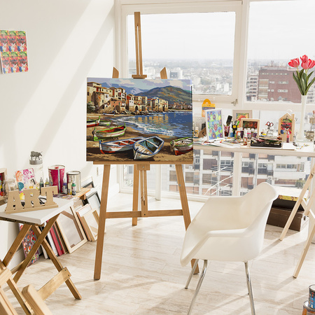 Boote auf dem Pier Malen Nach Zahlen