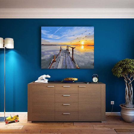 Sonnenuntergang über dem Stausee Malen Nach Zahlen