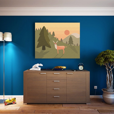 Ein Waldhirsch in warmen Farben Malen Nach Zahlen