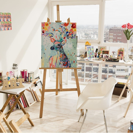 5D Flower Deer Diamond Painting Mosaik 40x50 cm