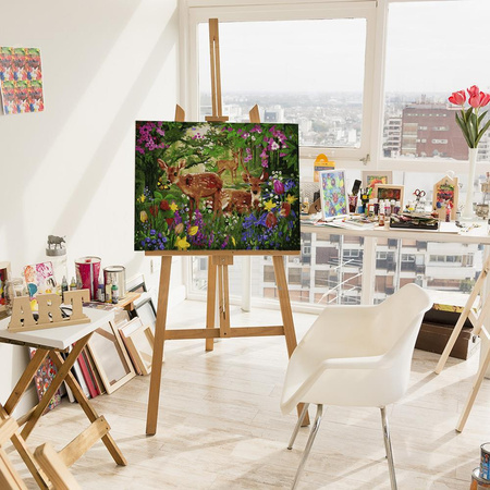 Hirsch in einem blühenden Wald Malen nach Zahlen